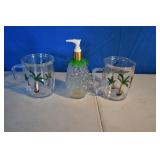 Pair of Plastic Tumblers & Pineapple Soap Dispensr