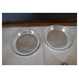 Pair of 9' Glass Pie Dishes