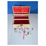 Vtg Jewelry Box w/ Fashion Jewelry