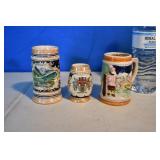Set of 3 Ceramic Steins