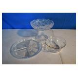 Vtg Clear Cut Glass Lot