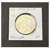 1923 Peace Dollar 90% Silver AU