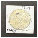 1924 Liberty Dollar MS64