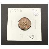 1958-D 1 cent Au Rb