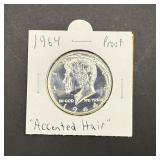 1964 Half Dollar "accented hair"