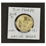 2018-D Jim Thorpe Native Dollar Unc
