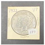 1922 Liberty Peace Dollar VF