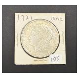 1921 Morgan Silver Dollar uncirculated