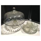 Vintage Cake Platter & 4-pc Candewick Table Set Vintage Cake Platter & 4-pc Candewick Table Set