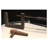 Primitive Wood Clamp & Barrel Spigot Primitive Wood Clamp & Barrel Spigot