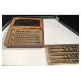 Antique Solid-Center Stem Auger Bits in Box Antique Solid-Center Stem Auger Bits in Box