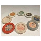 Collection of Antique Dairy Bottle Tops