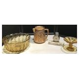 Amber Sunflower Compote & McCoy Teapot Amber Sunflower Compote & McCoy Teapot