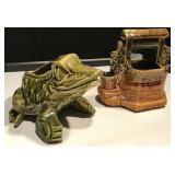 McCoy Frog & Wishing Well Planters