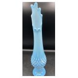 Fenton Opalescent Hobnail Milk Glass Swung Vase Fenton Opalescent Hobnail Milk Glass Swung Vase
