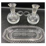 Candlewick Dish & Handblown Italian Glass Candlewick Dish & Handblown Italian Glass