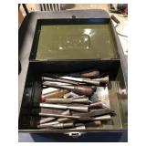 Collection of Vintage Chisels & Military Box Collection of Vintage Chisels & Military Box
