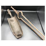 Antique Ice Drill & Tongs