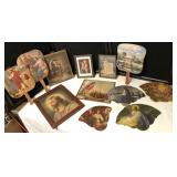 Collection of Religious Framed Prints & Fans Collection of Religious Framed Prints & Fans