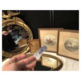 Framed Eagle Mirror, Oval Mirror & Prints