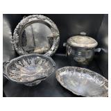 Regis Platter, Silverplated Basket, Ice Bucket Regis Platter, Silverplated Basket, Ice Bucket