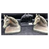 Vintage Gold Tone Horse Head Bookends/Doorstops…