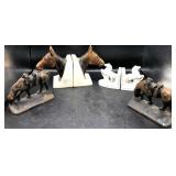 Porcelain Horse Head Bookends (2) & More