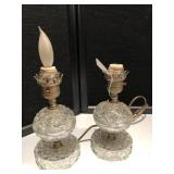 Vintage Electrified Cut Glass Lamps