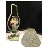 Handpainted Boudoir Lamp & Shade Handpainted Boudoir Lamp & Shade