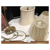 Collection of lamp shades and parts