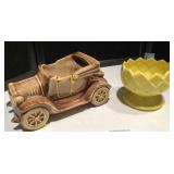 McCoy Yellow Planter & Car Planter McCoy Yellow Planter & Car Planter