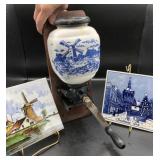 Blue Delft Coffee Grinder & Tiles