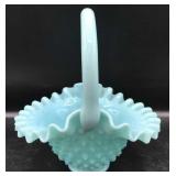 Fenton Blue Hobnail Basket Fenton Blue Hobnail Basket