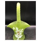 Vintage Westmoreland Green Glass Basket Vintage Westmoreland Green Glass Basket