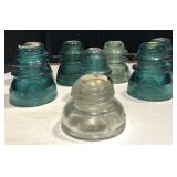 Antique Insulators - Blue and Clear Antique Insulators - Blue and Clear