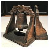 Liberty Bell Bookends in Solid Cast Iron Bronze