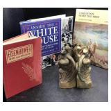 Cast Brass Eagle & Books Cast Brass Eagle & Books