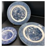 Currier & Ives Plates & Blue Transferware