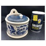 Blue/White Salt Keeper and Morton Salt