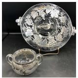 Silver Overlay Bowl and Platter Silver Overlay Bowl and Platter