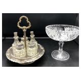 Silverplated 5-piece Castor Set & Compote