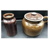 Stoneware Jar & Bean Pot