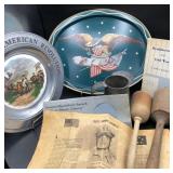 2 Antique Pestles, Pewter Plate & more 2 Antique Pestles, Pewter Plate & more