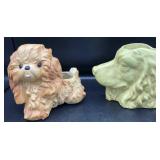 McCoy Dog Wall Pocket & Lefton Puppy Planter