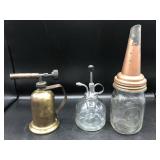 Vintage Brass Torch, Motor Oil Spout & more