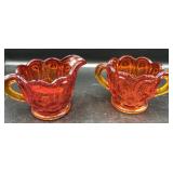 Orange/Red Carnival Glass Orange/Red Carnival Glass
