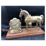 Vintage United Self Starting Horse Mantle Clock