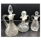 Three Glass Cruets Three Glass Cruets