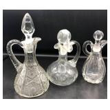 Three Glass Cruets