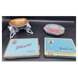 Dog Ashtray w/Carnival glass and more Dog Ashtray w/Carnival glass and more